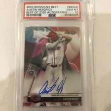 2020 Bowman’s Best Austin Hendrick Best Of 2020 AUTO #B20AH Reds PSA 10 Gem Mint