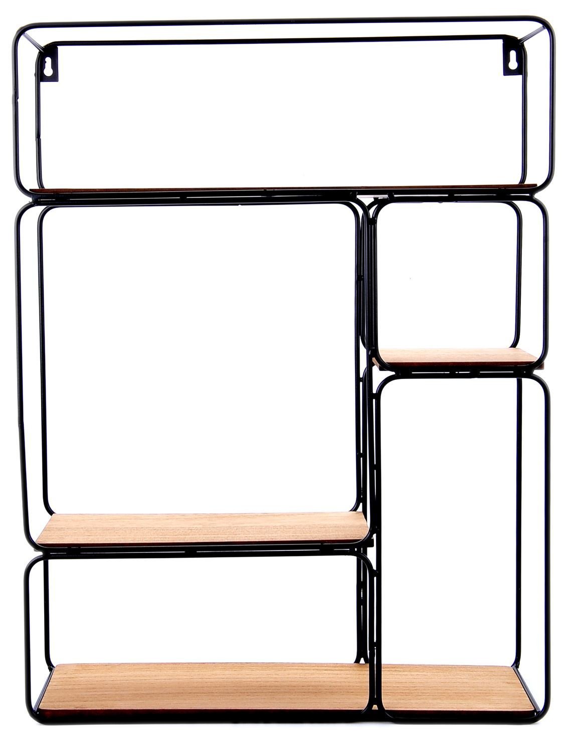 Wall Unit Metal Wire Wood Industrial Style Shelf Rack Storage Display