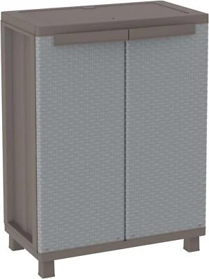 2 Door Storage Cabinet, Terry Rattan with 1 adjustable shelf, 91.5H x 68L cm