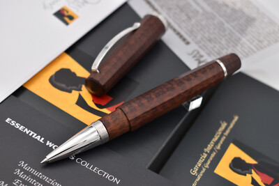 OMAS Paragon Essential Woods Snake Wood Rollerball (RB) Pen .925 Silver Section 