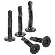 100pcs Hex Socket Self Tapping Screws 10 x 1-1/4" 410 Stainless Steel Black