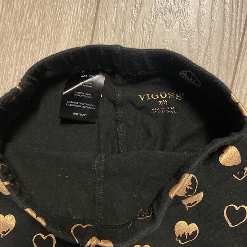 4 pair of Leggings Girls 7 8 Zara Charanga 365 Vigoss black leopard gold hearts - Picture 8 of 10