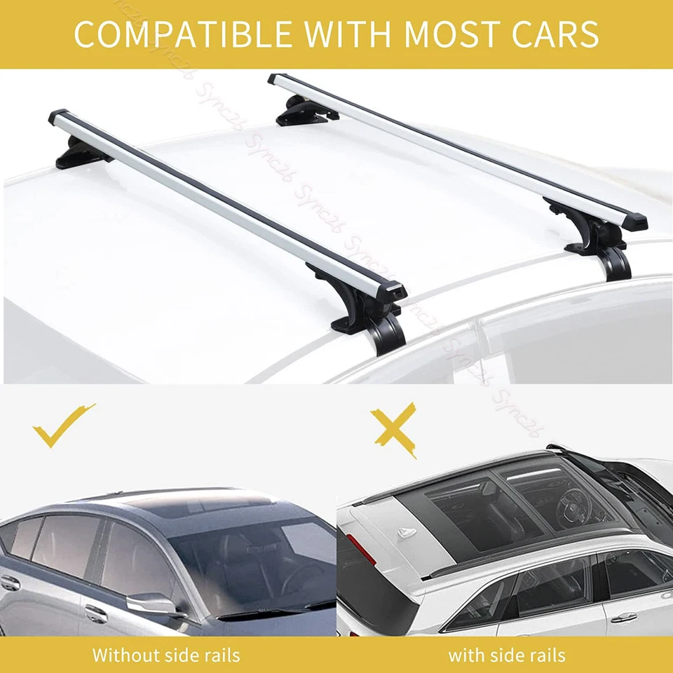 For 2021 Dodge Durango GT 48" Car Roof Rack Cross Bar Luggage Bicycle Aluminum - Image 3 of 4