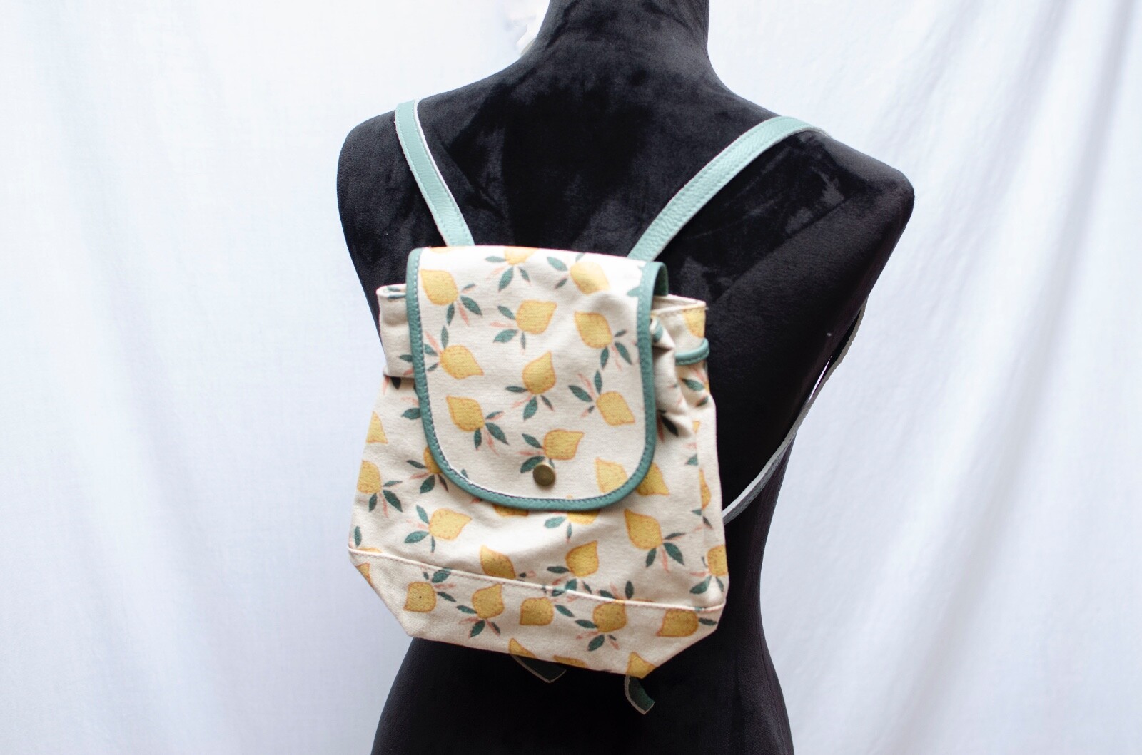 JOYN Fruit Pattern Canvas Backpack Pockets Lightw… - image 2