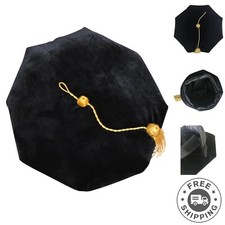 Deluxe Velvet Doctoral Tam with Gold Bullion Tassel - Perfect for Graduation Day