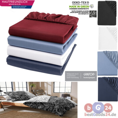 Spannbettlaken Jersey  100% Baumwolle Bettlaken alle Größen & Farben Bügelfrei