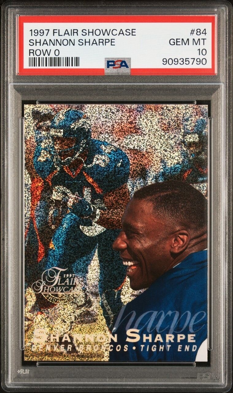 1997 Flair Showcase #84 Row 0 Shannon Sharpe PSA 10  (pop 2 )