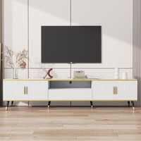 200 Cm Tv-Schrank Lowboard Fernsehtisch Fernsehschrank 3 Schublade Kabelmanage