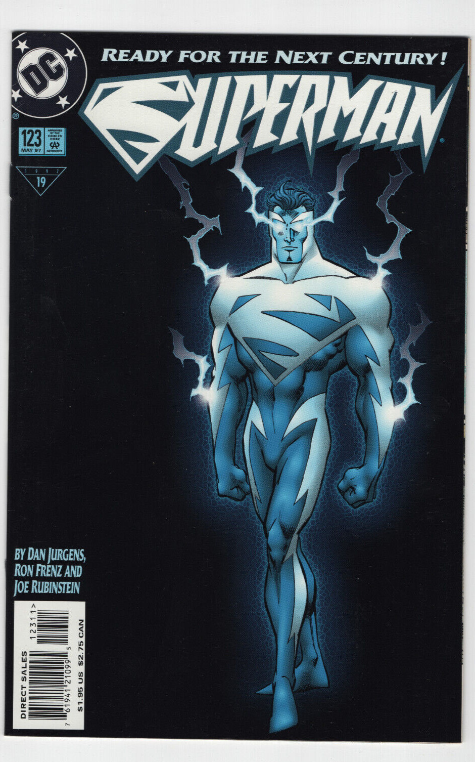 Superman #123 DC 1st App Appearance Blue Electric Suit Glow in the Dark Cover