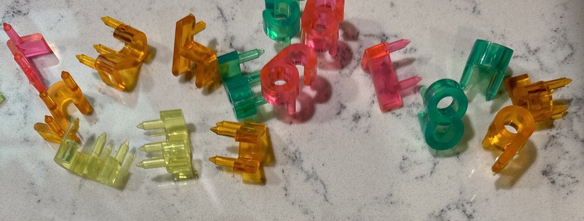 Lite Brite ALPHABET SET, Numbers and Pins Original 1968 Accessory
