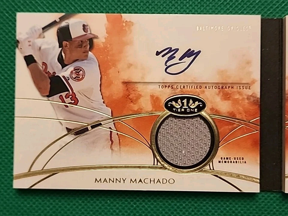 2014 Topps Béisbol Doble Auto Reliquia Manny Machado Adam Jones #8/10 Balt. Orioles Foto 2 de 4