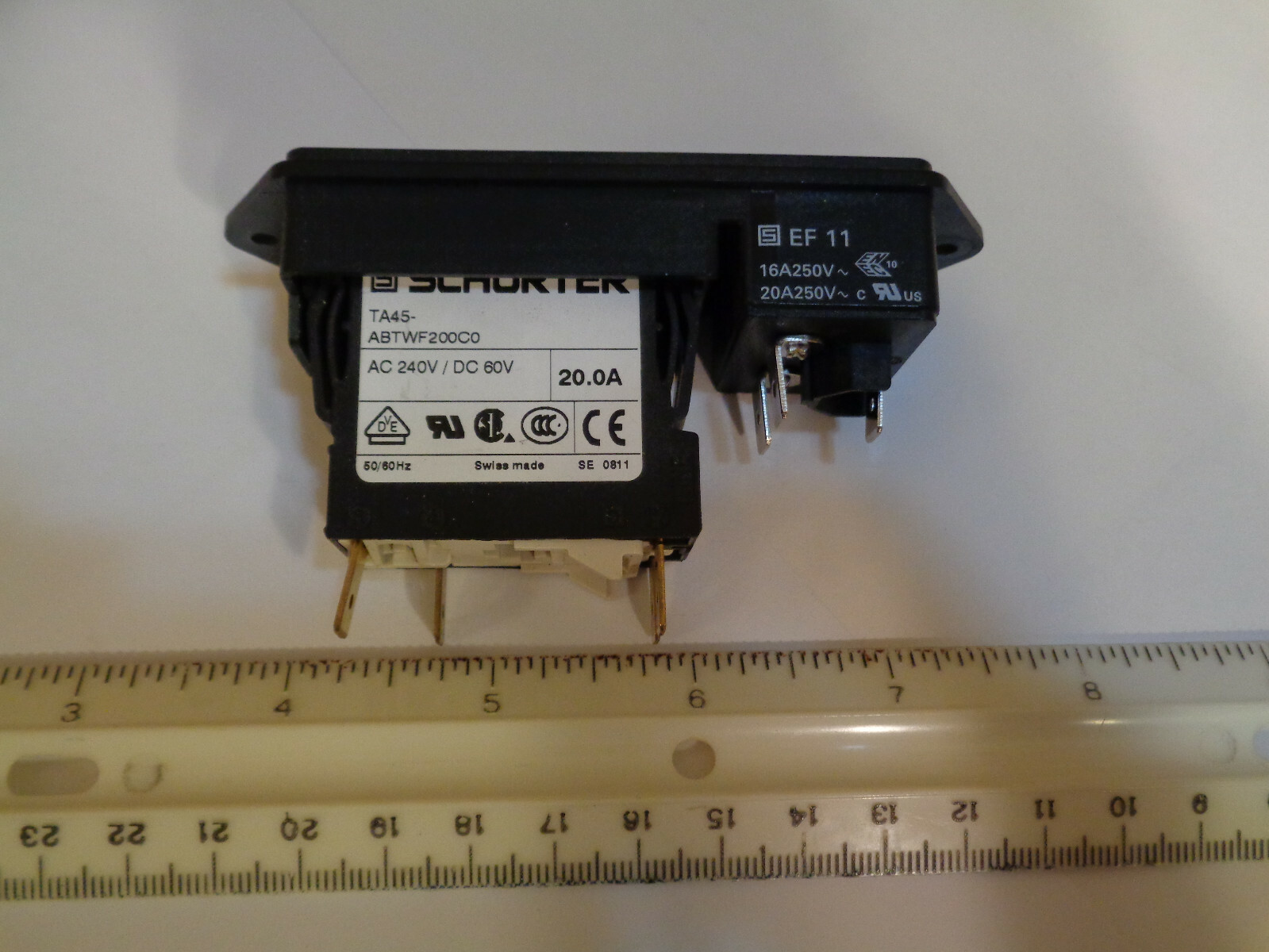 Schurter TA45ABTWF200C0 / EF11 Breaker Switch with Plug eBay