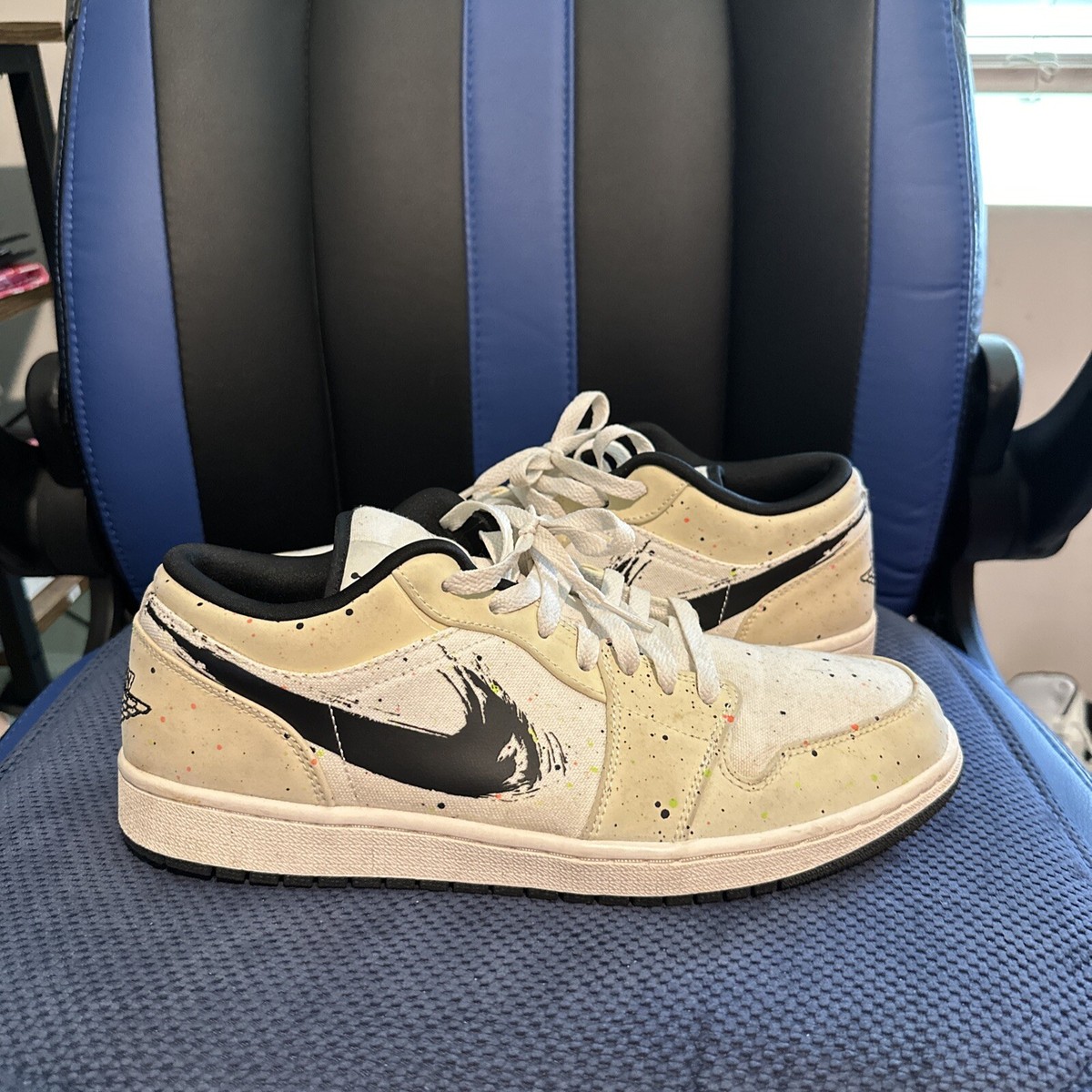 Size 11 - Air Jordan 1 Low Brushstroke Swoosh - Paint