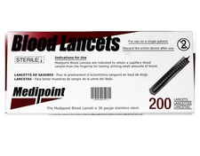 Medipoint Blood Lancets 200 Count - For Taking Finger Tip Blood Samples