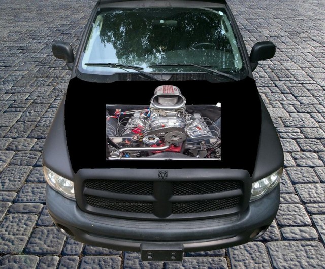 Powerful Blown Engine AWESOME Vinyl Graphic Decal Hood Wrap For Truck