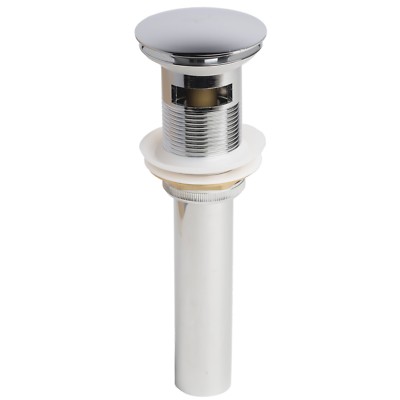 Bathroom Faucet Vanity Sink Metal Pop-Up Drain with Overflow Chrome Finish