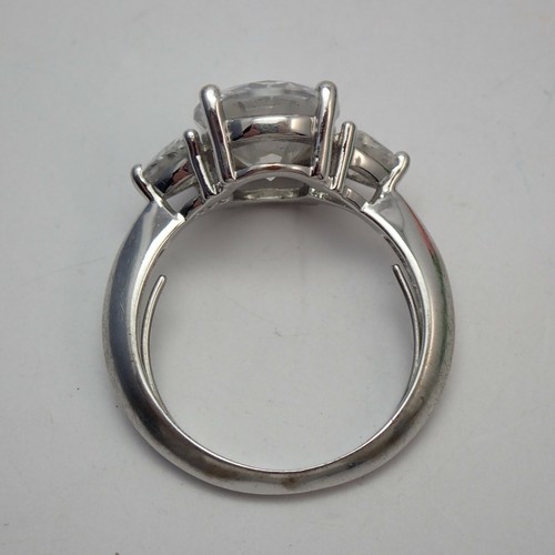 Nataliya V Collister NVC Oval CZ With Accents Silver Tone Size 9 Ring - Picture 5 of 6