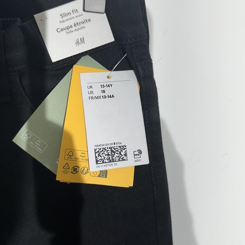 H&M Youth Boys Slim Fit Jeans Black Size US 18 (13-14Y) Adjustable Waist - Picture 4 of 6