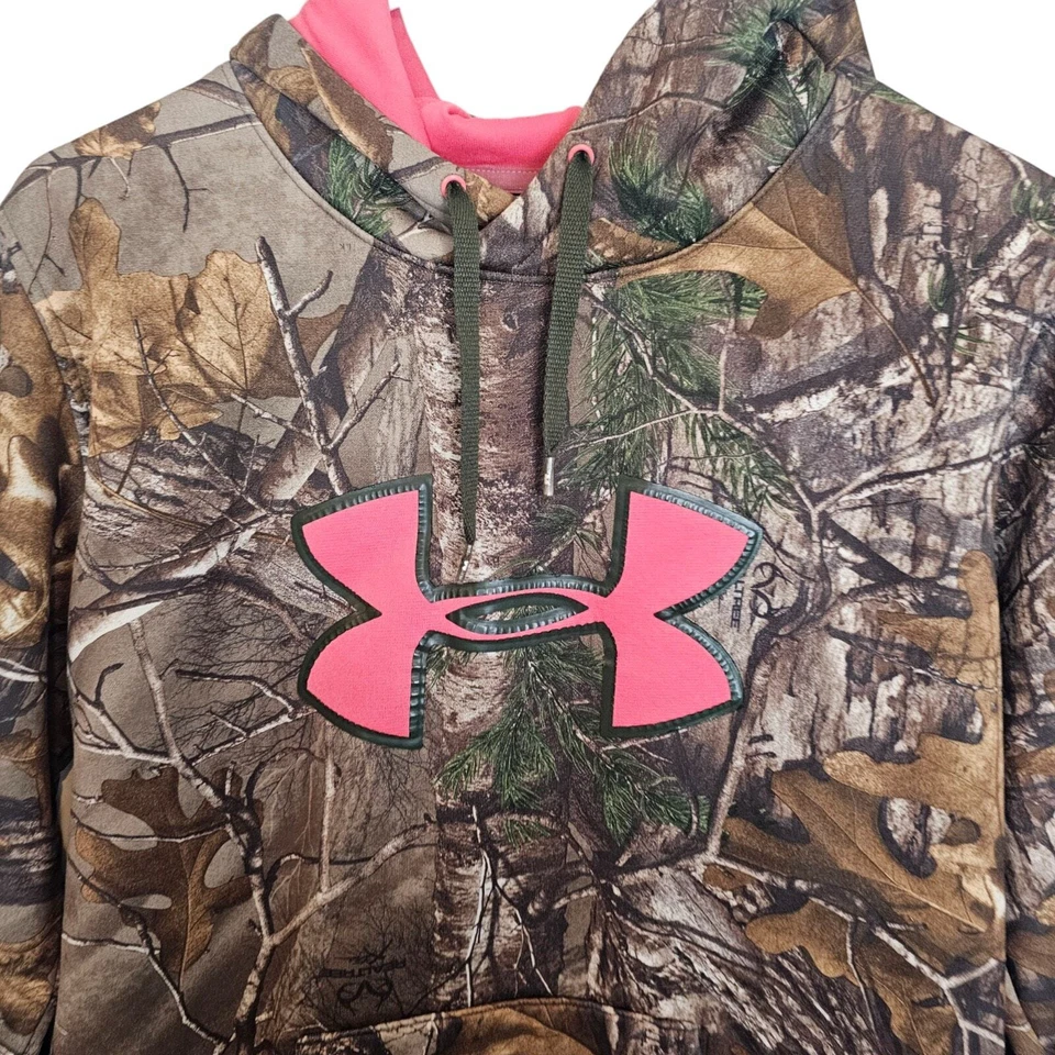 Under Armour Sudadera con Capucha Realtree Camuflada Sudadera con Capucha Pullover Sudadera con Capucha Mujer M Marrón Suelta Foto 2 de 4