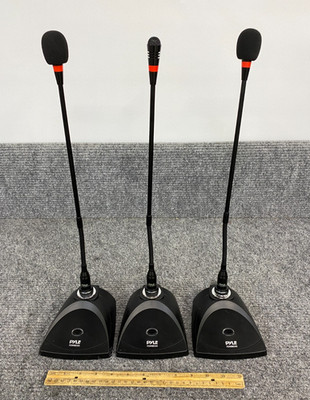 Lot of 3 Pyle PDWM8300 Desktop Wireless Microphones w/Li-ion Batteries (As Is)