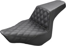 SADDLEMEN - 813-27-172 - Step-Up Seat - Front Lattice Stitch - Black - FXSB for 