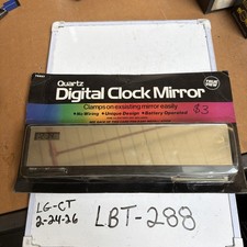 Quartz Digital Clock Rear View Mirror 72227 With Digital Clock Nos Clamps