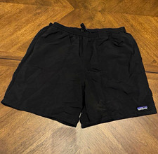 Patagonia Men's Baggies Shorts L Black Drawstring Elastic Waist 7in