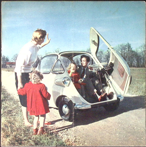 1950s BMW Isetta Motocoupe Micro Car Auto Dealer Sales Brochure Fold Out Poster