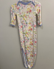 HTF RETIRED Little Sleepies Watercolor Blooms Bamboo Baby Gown