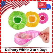 60 Pcs Bowl Covers for Bread Proofing, Plastic Shower Caps for Sourdough Bread,