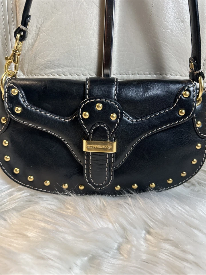Vintage Michael Kors Bag Mini Hobo Studded Black  Small Y2K! - Image 2 of 4