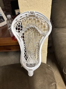 STX Stallion Strung Lacrosse Head with Mesh Pocket, White