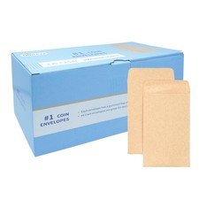 1000 Small Coin Envelopes 2.25" x 3.5" Gummed Brown Kraft for Storing Items