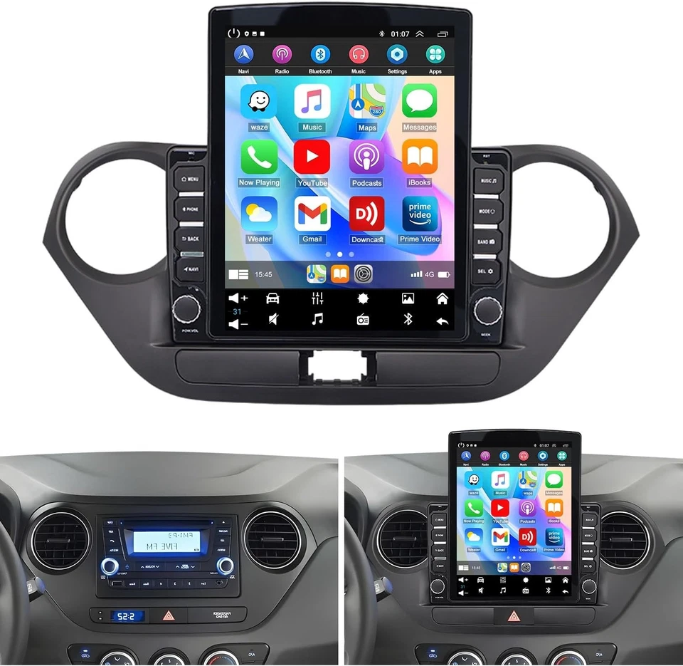 Radio estéreo 9,7" para Hyundai Grand i10 2014-2019 Carplay Android 15 GPS FM 64 GB Foto 4 de 4