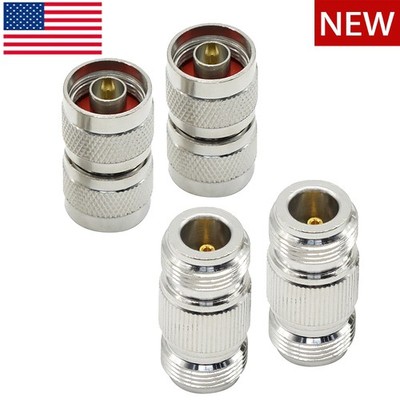 2Pcs Double N Female + 2Pcs Double N Male Connectors RF Coax Cable Adapters Set