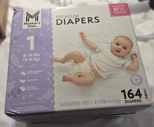 Member  s Mark Premium Baby Diapers Size 1 8-14 lbs 164 Count- NEW