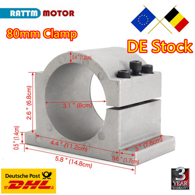 『DE』 Dia 80mm Motor Clamp Mounting Bracket Spindelhalter CNC Frässpindel Klemme