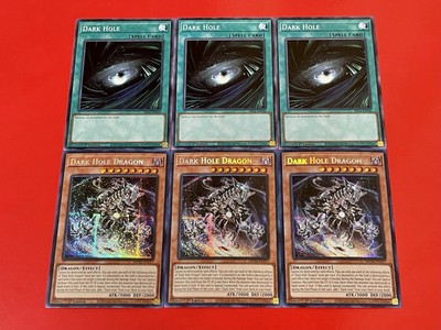 3x Dark Hole Dragon + 3x Dark Hole | 1st Editions | NM | Yu-Gi-Oh!