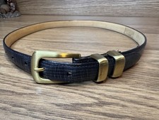 Brighton Reptile Embossed Womens Leather Belt M/30 40029 Brass Tone Buckle