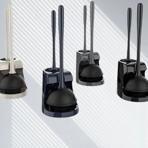 MR.SIGA Toilet Plunger and Bowl Brush Combo for Bathroom Cleaning, Black new - Picture 4 of 5