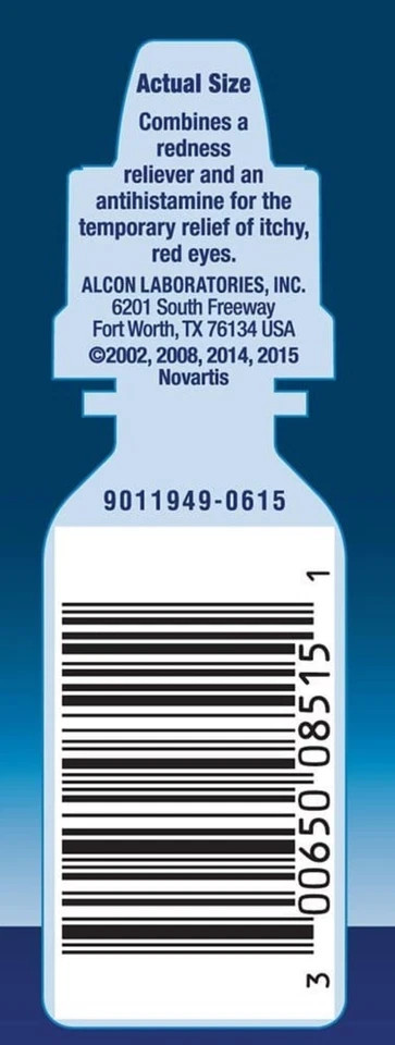 Naphcon A Antihistamine Eye Drops for Eye Allergy Relief 15 mL (0.5 fl oz)