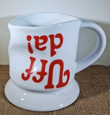 Bergquist Imports Berggren Trayner Uff da! White/Red Glass Coffee Mug