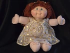 2015 Vtg Cabbage Patch Kid DOLL Auburn Hair Green Eyes GOLD Glitter Dress LOT