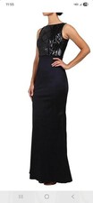 Adrienna Papell  Beaded Sequined Sleeveless Ruched Back Gown/dress Ladies Sz 4