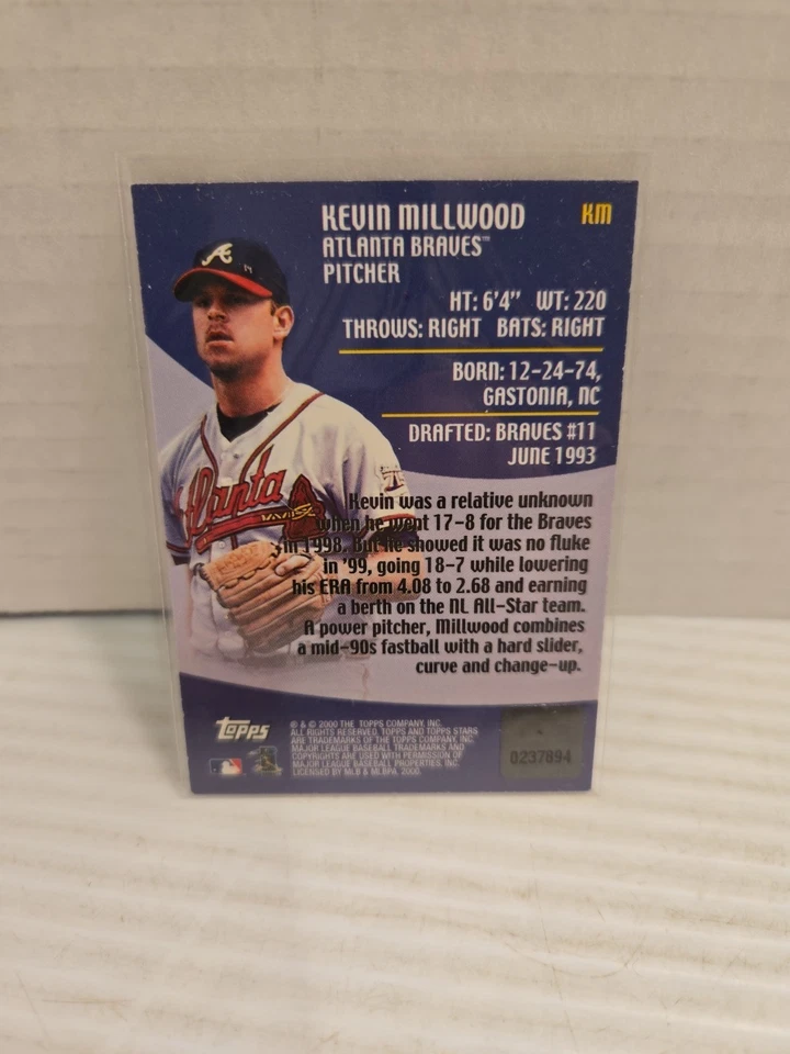 2000 Topps Stars Auto Kevin Millwood #KM Autógrafo Braves Foto 2 de 2