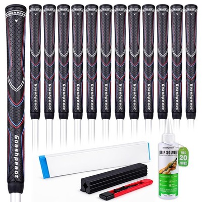 13-Pack Non-Slip Polyurethane Golf Grips with Regripping Kit - All-Weather Comfo