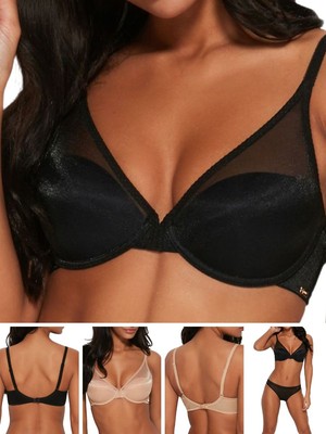 Gossard Glossies Sheer BH High Apex leicht gepolstert Push Up BH Triangel Dessous