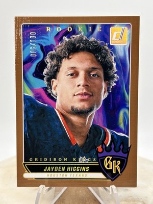 2025 Donruss Jayden Higgins /100 RC GRIDIRON KINGS BRONZE SP #RGK-JHS Texans