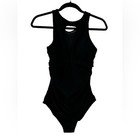 Tempt Me Black One Piece High Neck Monokini Swim Suit Size Medium NWT
