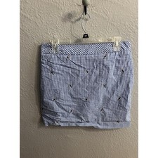 Talbots womens skirt size 8 lined Blue White Plaid With parrots
